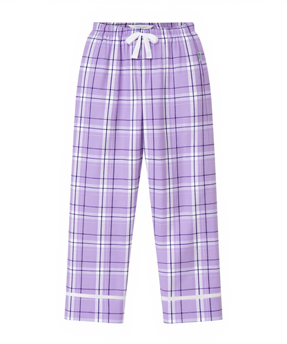 Women's Cuff Flannel Pant in Lavender Carnegie Plaid – front