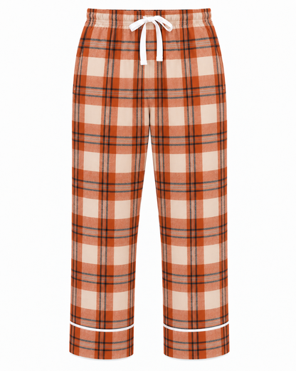 Women's Cuff Flannel Pant in Orange Harvest McIntosh Plaid – front
