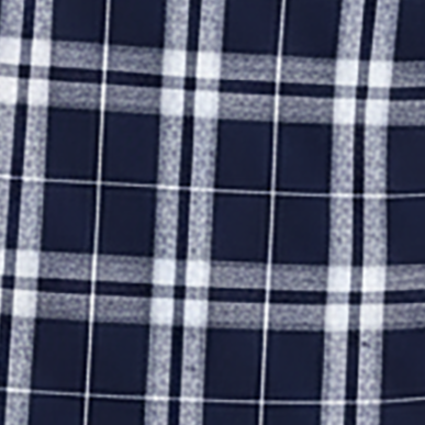 Women's Cuff Flannel Pant in Navy/Silver Plaid – flat