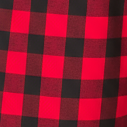 Women's Cuff Flannel Pant in Red/Black Buffalo Plaid – flat