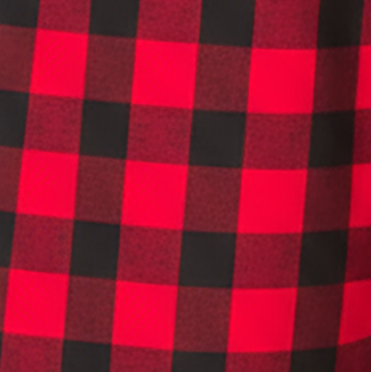 Women's Cuff Flannel Pant in Red/Black Buffalo Plaid – flat