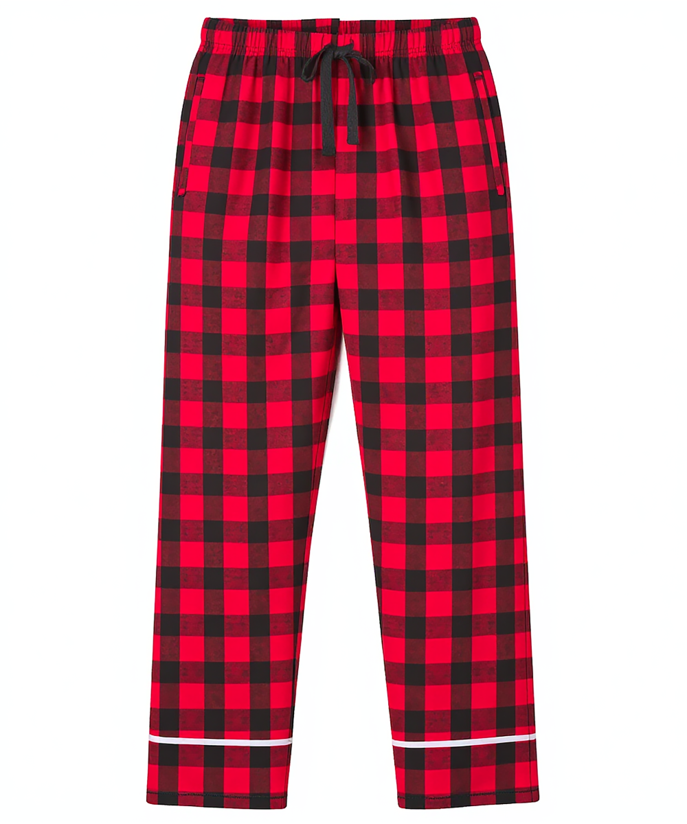 Women's Cuff Flannel Pant in Red/Black Buffalo Plaid – front