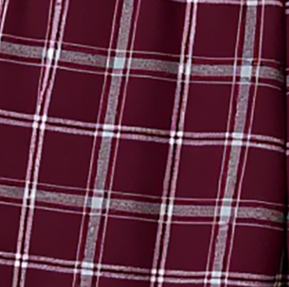 Women's Cuff Flannel Pant in Varsity Maroon/Oxford – flat