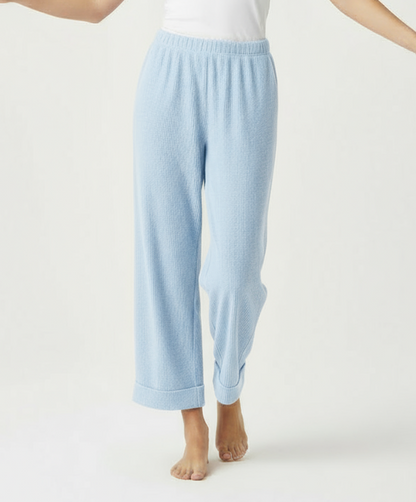 Women's Seersucker Pant in Sky Blue – model front