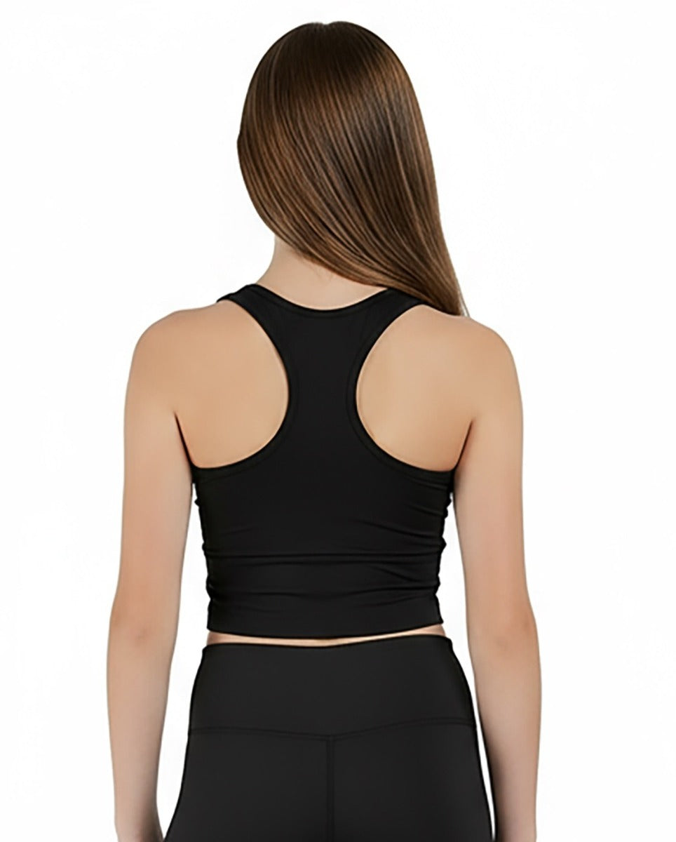 Kids' Zen Sport Tank in Black – model back