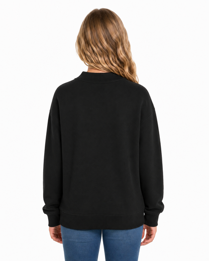 Kids' Core Fleece Mock Neck in Black – model back