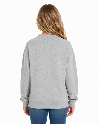 Kids' Core Fleece Mock Neck in Oxford Heather – model back