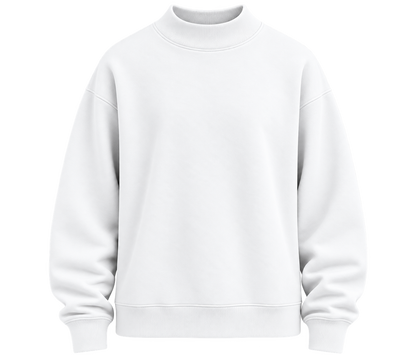 Kids' Core Fleece Mock Neck in White – front