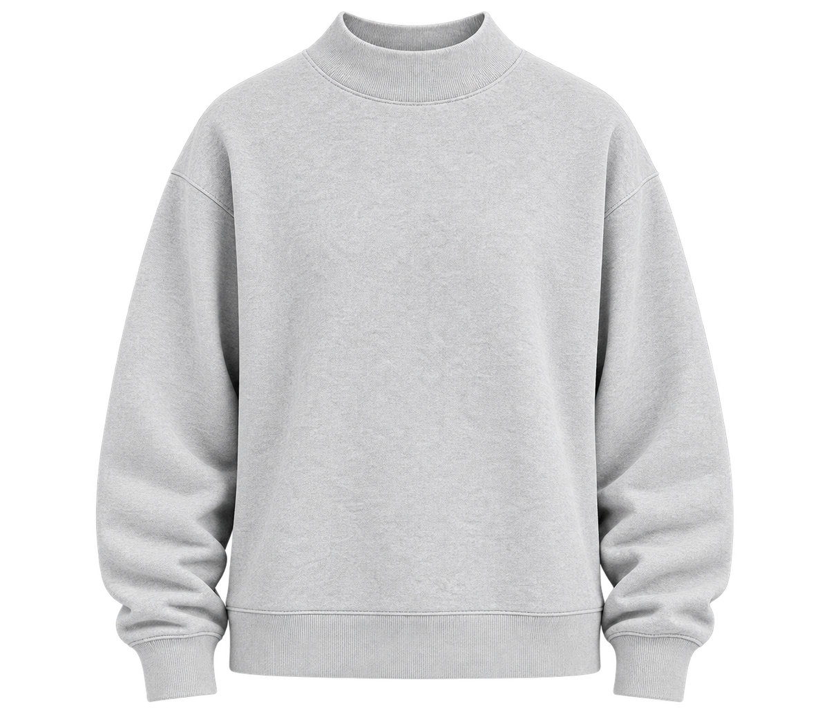 Kids' Core Fleece Mock Neck in Ash Heather – front