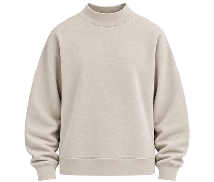 Kids' Core Fleece Mock Neck in Oatmeal Heather – front