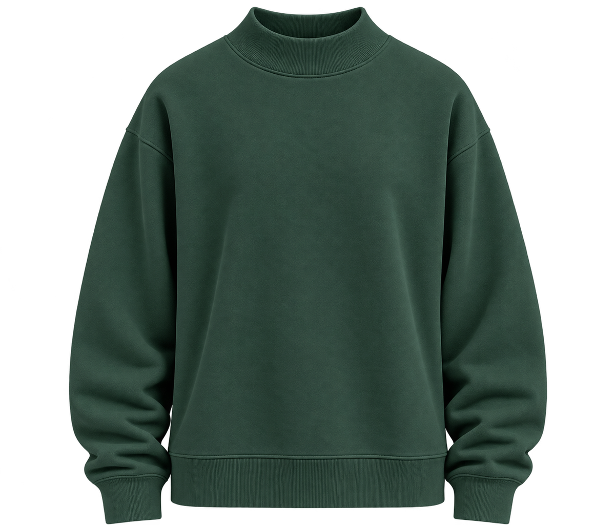 Kids' Core Fleece Mock Neck in Dark Green – front
