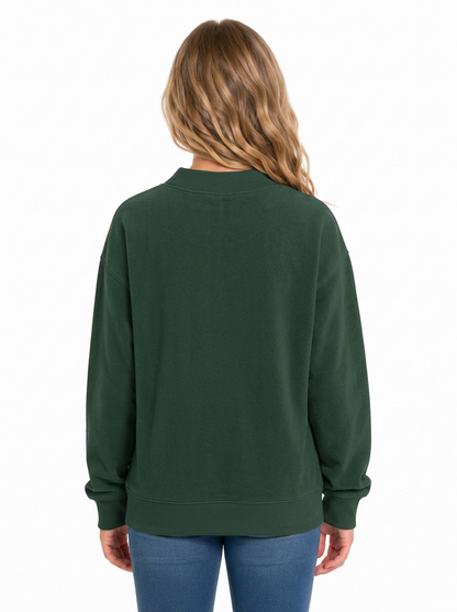 Kids' Core Fleece Mock Neck in Dark Green – model back