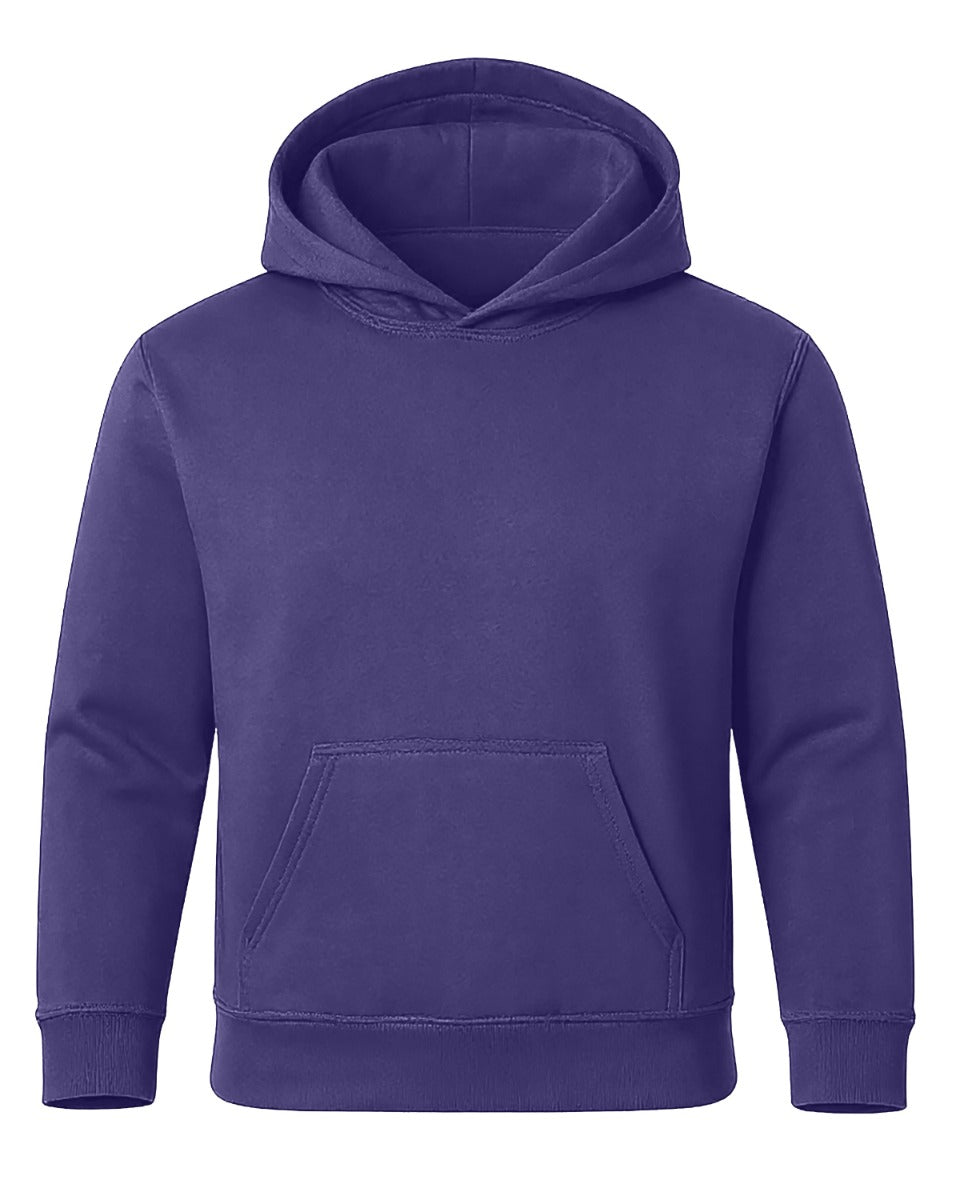 Kids' Core Fleece Hoodie in Purple – front