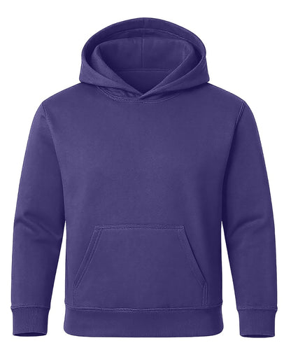 Kids' Core Fleece Hoodie in Purple – front