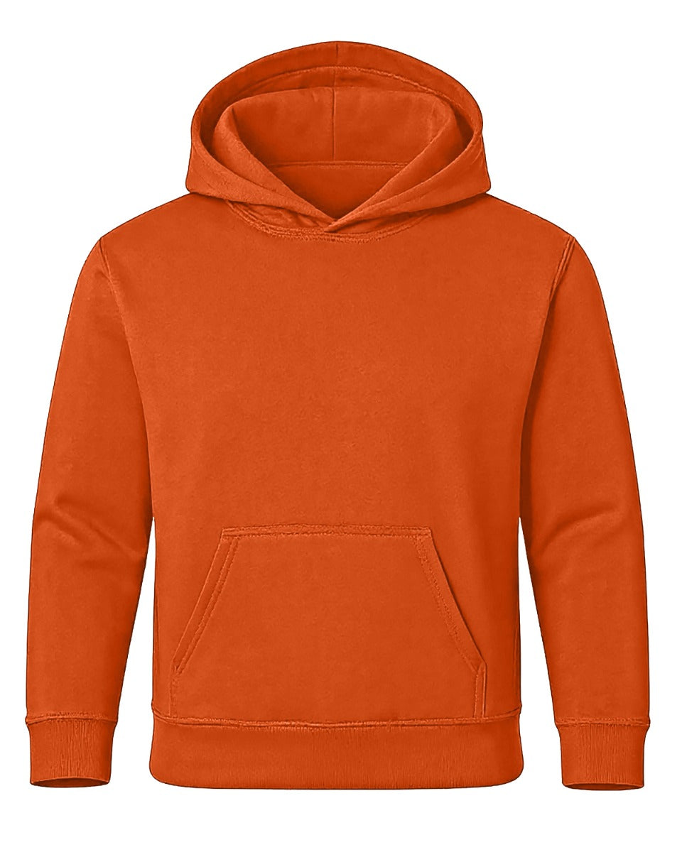Kids' Core Fleece Hoodie in Orange – front