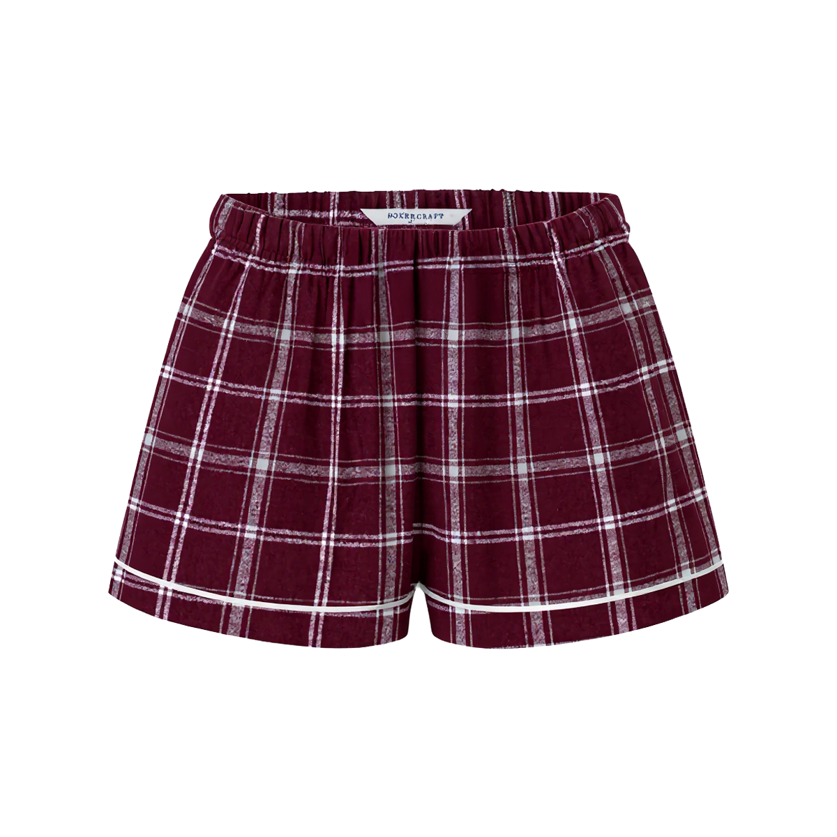 Boxercraft BY6501 Kids' Flannel Pajama Shorts - Varsity Maroon/Oxford - Ghost Front | Varsity Maroon/Oxford