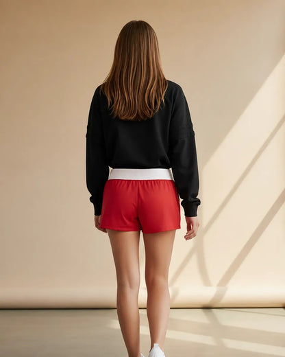 Boxercraft BY6504 Girls Essential Spirit Shorts - True Red - Model Back | True Red
