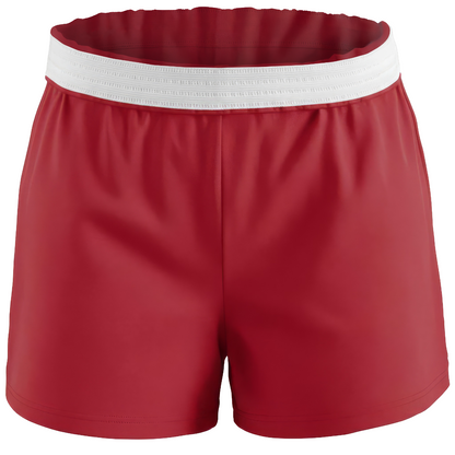 Boxercraft BY6504 Girls Essential Spirit Shorts - True Red - Ghost Front | True Red