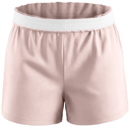 Boxercraft BY6504 Girls Essential Spirit Shorts - Pink Serenity - Ghost Front | Pink Serenity