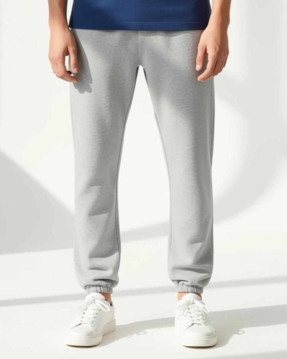 Kids' Core Fleece Pant in Ash Heather – model front