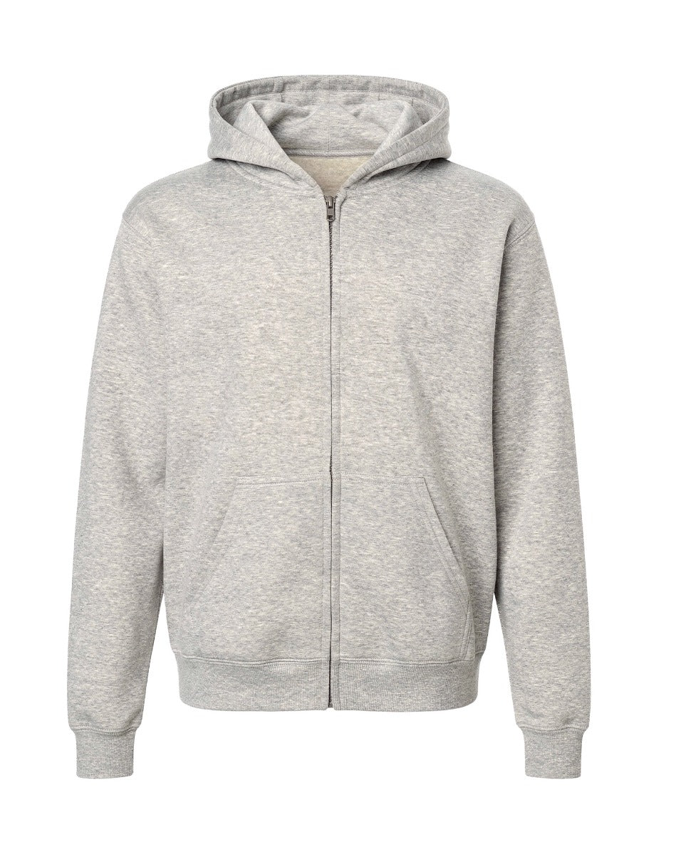 Kids' Core Fleece Full Zip in Oxford Heather – front