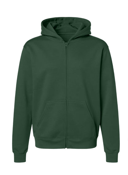 Kids' Core Fleece Full Zip in Dark Green – front