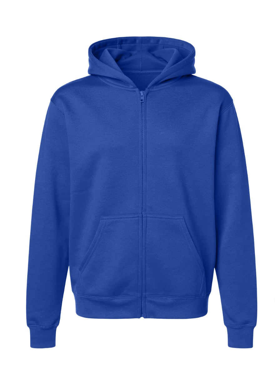 Kids' Core Fleece Full Zip in Electric Royal – front