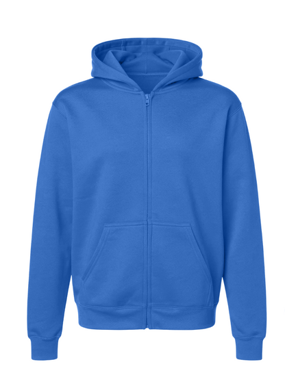 Kids' Core Fleece Full Zip in Collegiate Blue – front