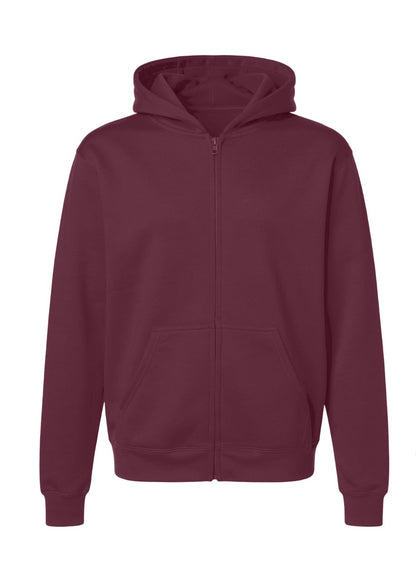 Kids' Core Fleece Full Zip in Maroon – front