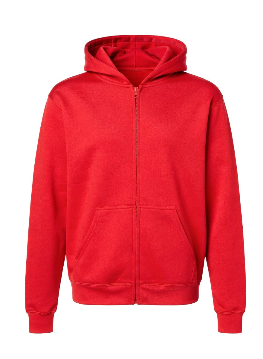 Kids' Core Fleece Full Zip in True Red – front
