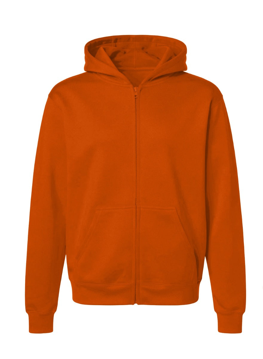 Kids' Core Fleece Full Zip in Orange – front