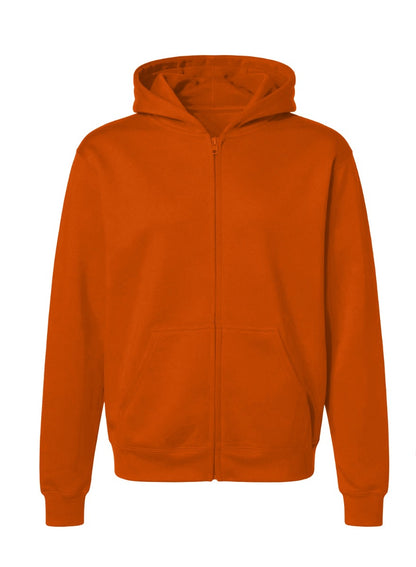 Kids' Core Fleece Full Zip in Orange – front