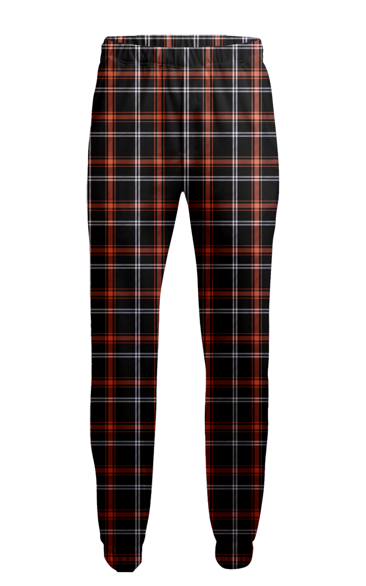 Boxercraft BM6625 Men's Flannel Jogger Pants - Black/Orange/White - Ghost Front | Black/Orange/White
