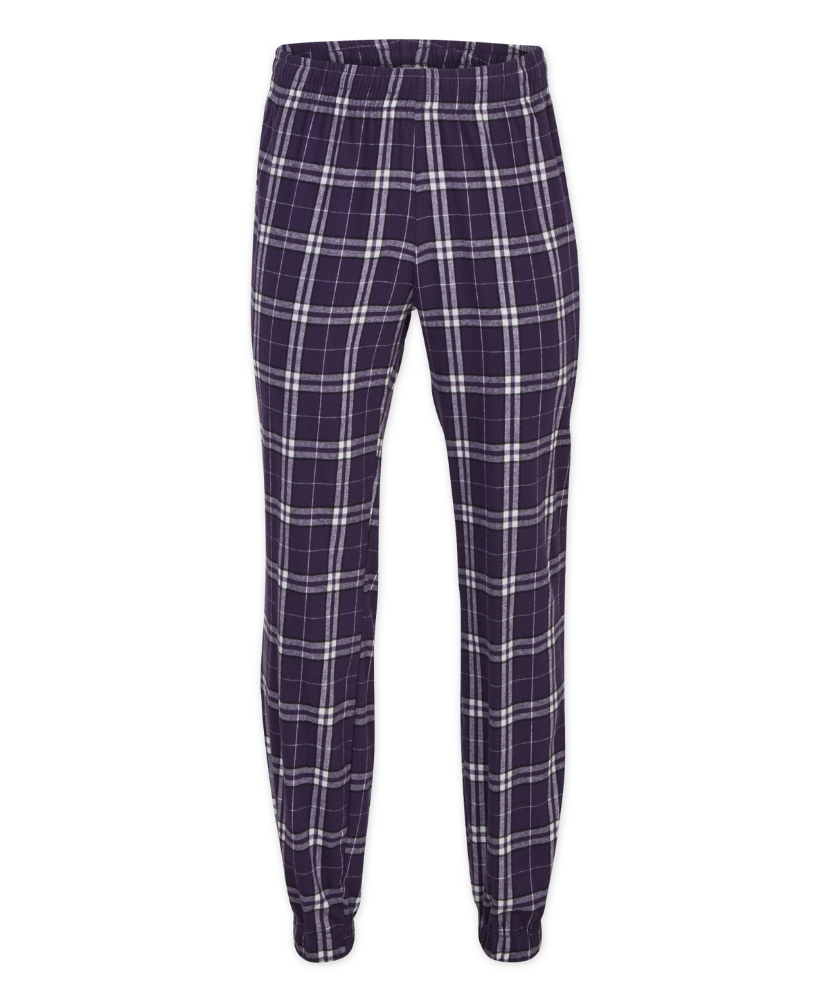 Boxercraft BM6625 Men's Flannel Jogger Pants - Purple/White Plaid - Ghost Front | Purple/White Plaid