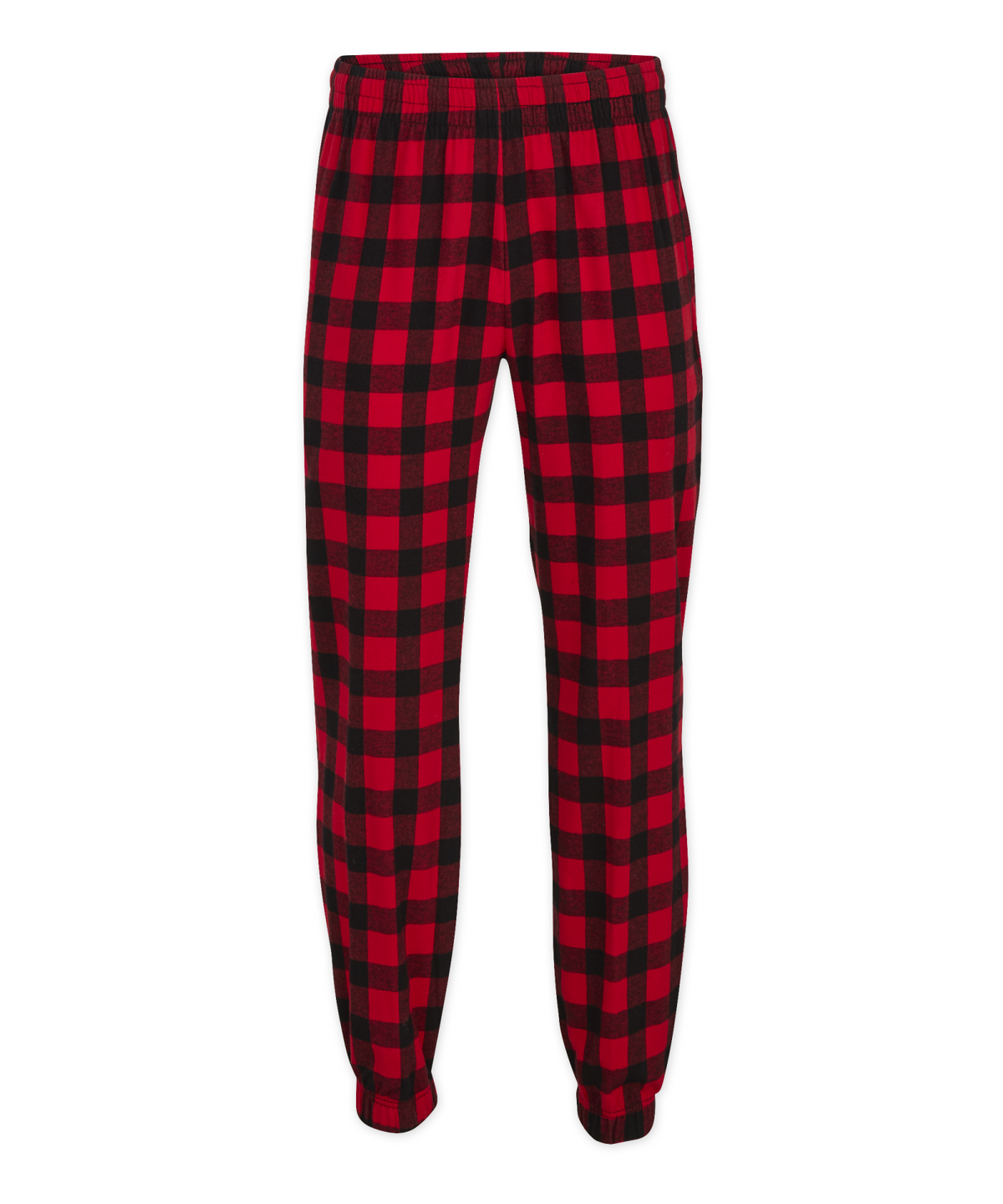 Boxercraft BM6625 Men's Flannel Jogger Pants - Red/Black Buffalo Plaid - Ghost Front | Red/Black Buffalo Plaid