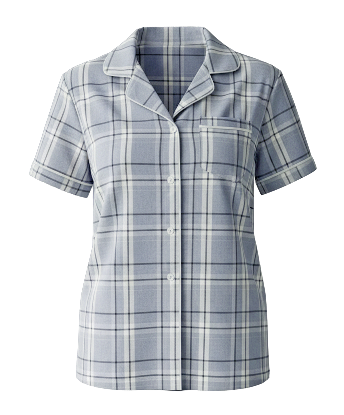 Boxercraft BW7101 Women's Boxy Flannel Shirt - Oxford Carnegie Plaid - Ghost Front | Oxford Carnegie Plaid