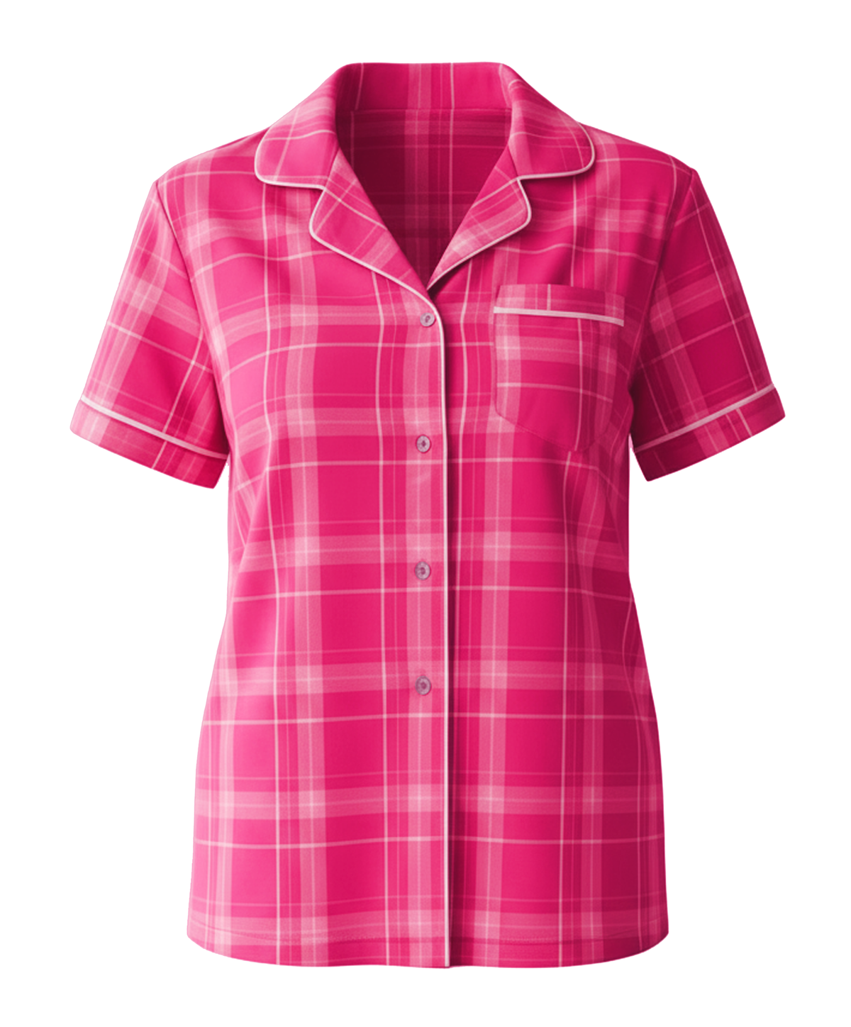 Boxercraft BW7101 Women's Boxy Flannel Shirt - Pink Carnegie Plaid - Ghost Front | Pink Carnegie Plaid