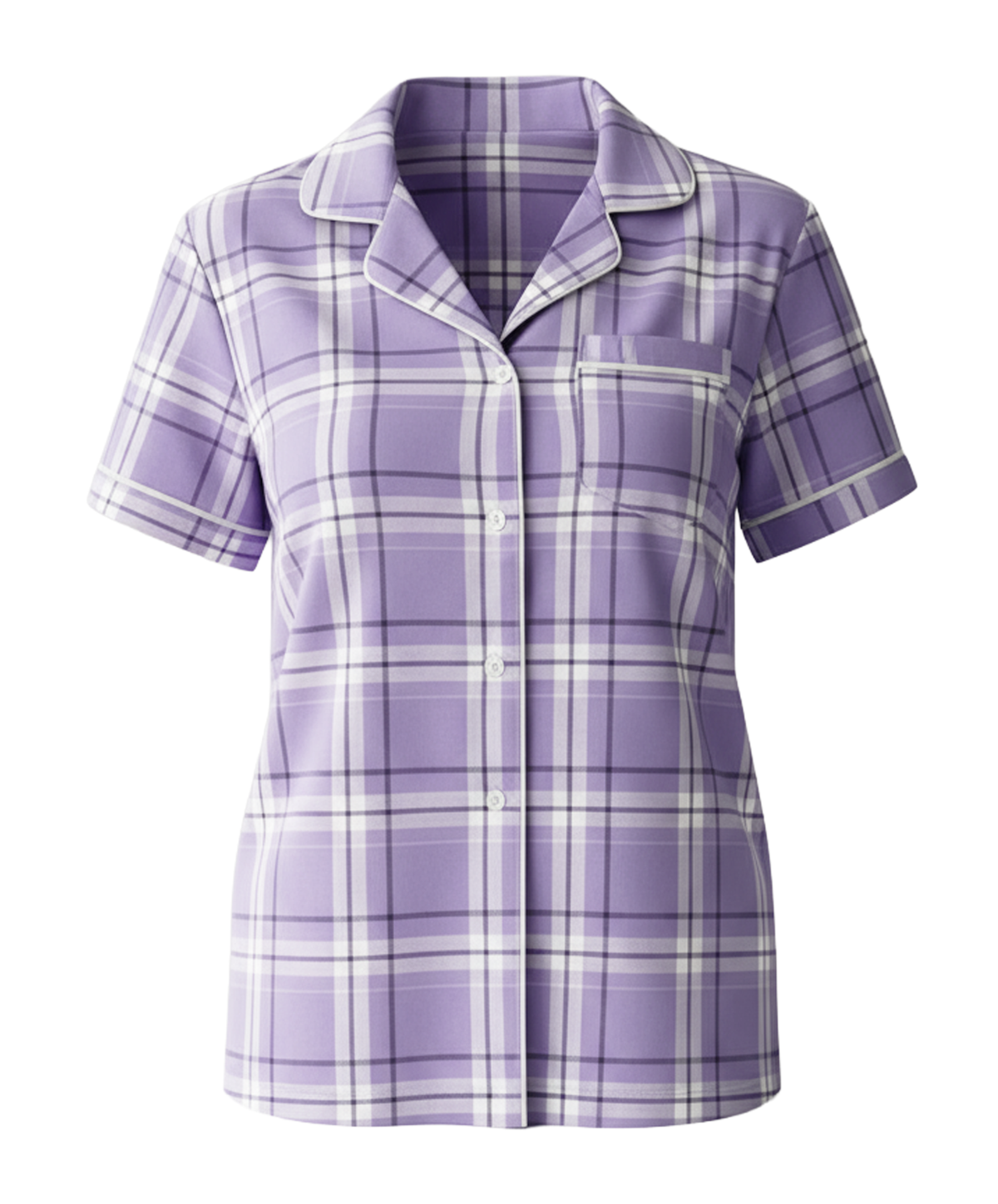 Boxercraft BW7101 Women's Boxy Flannel Shirt - Lavender Carnegie Plaid - Ghost Front | Lavender Carnegie Plaid